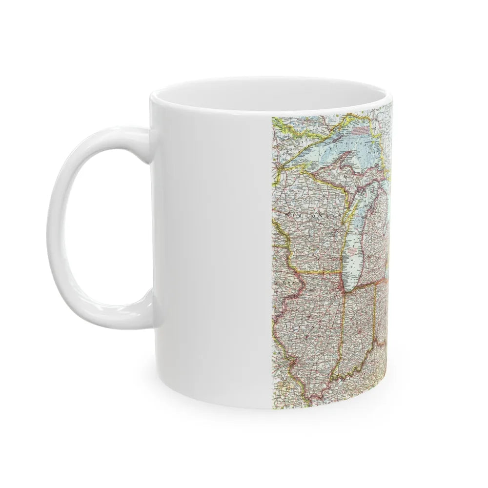 USA - Northeastern & Great Lakes (1959) (Map) White Coffee Mug-Go Mug Yourself