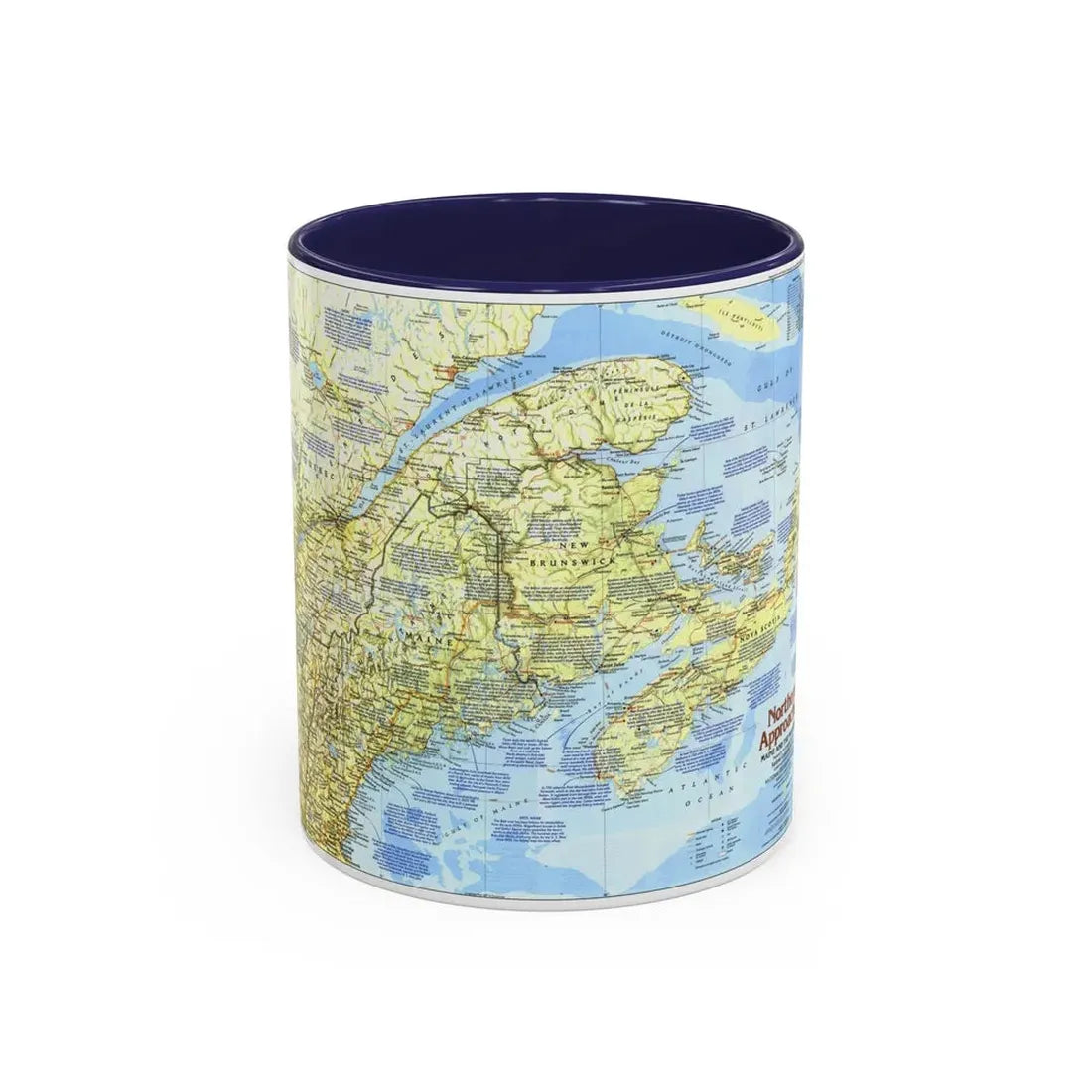USA - Northern Approaches 1 (1985) (Map) Accent Coffee Mug 11oz Navy - Go Mug Yourself
