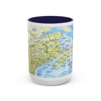 USA - Northern Approaches 1 (1985) (Map) Accent Coffee Mug 15oz Navy - Go Mug Yourself