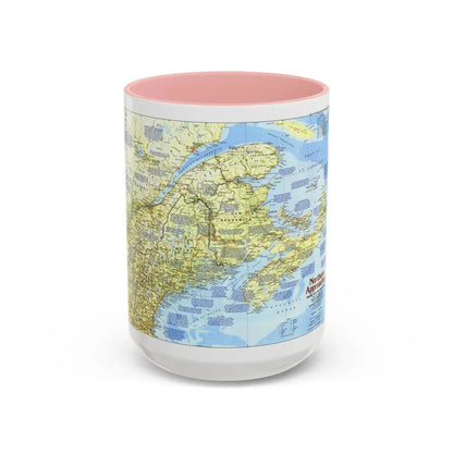 USA - Northern Approaches 1 (1985) (Map) Accent Coffee Mug 15oz Pink - Go Mug Yourself