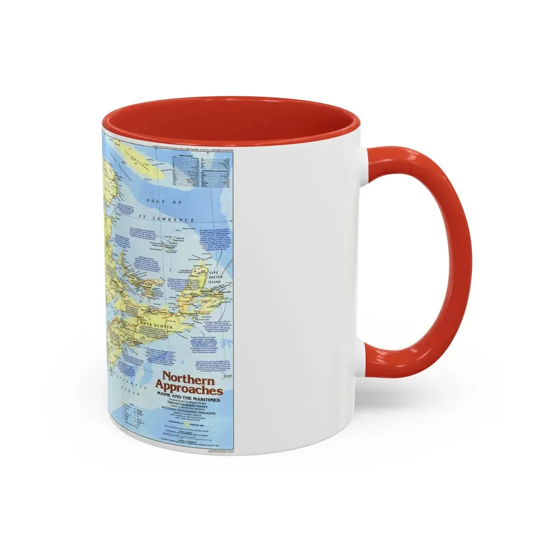 USA - Northern Approaches 1 (1985) (Map) Accent Coffee Mug - Go Mug Yourself
