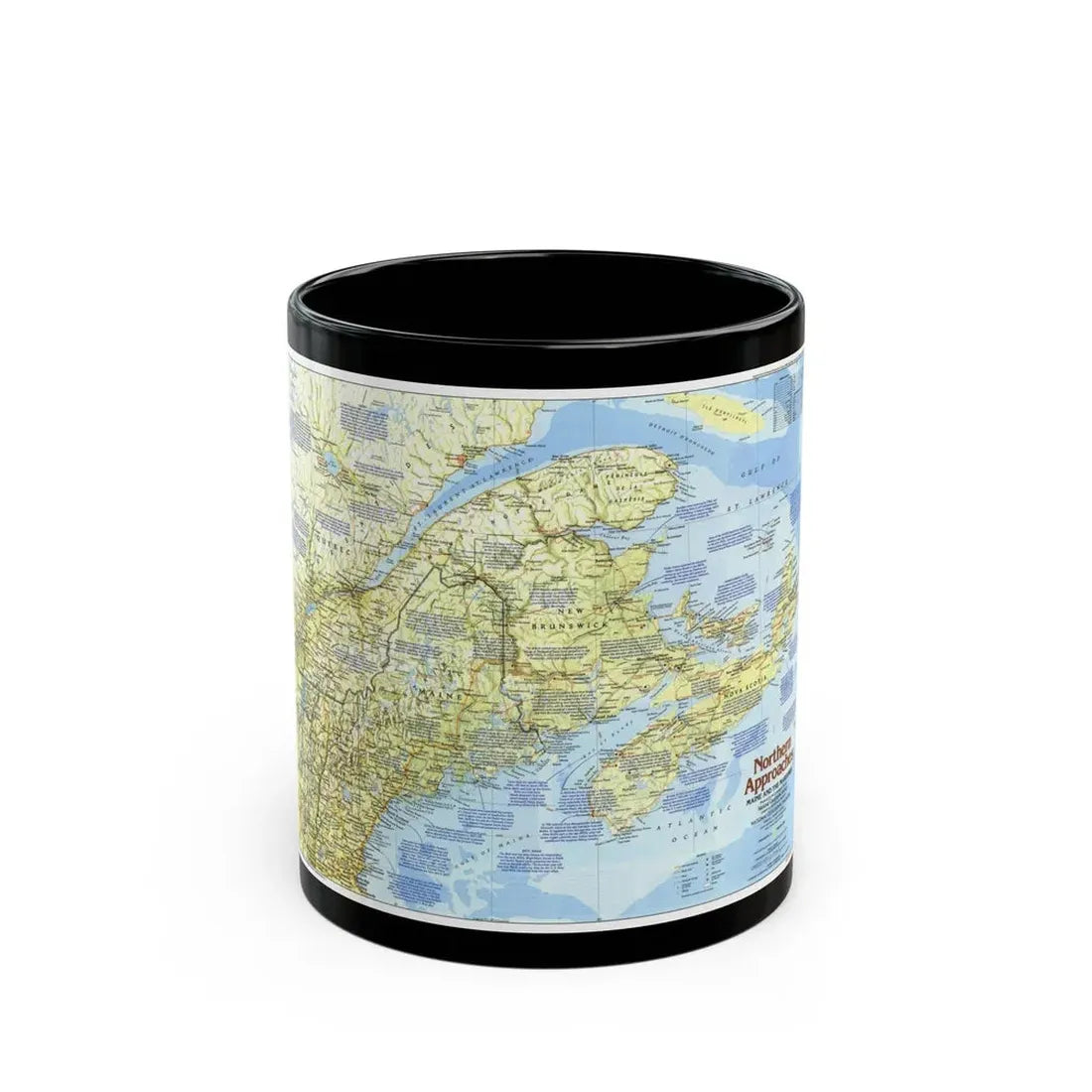 USA - Northern Approaches 1 (1985) (Map) Black Coffee Mug 11oz - Go Mug Yourself