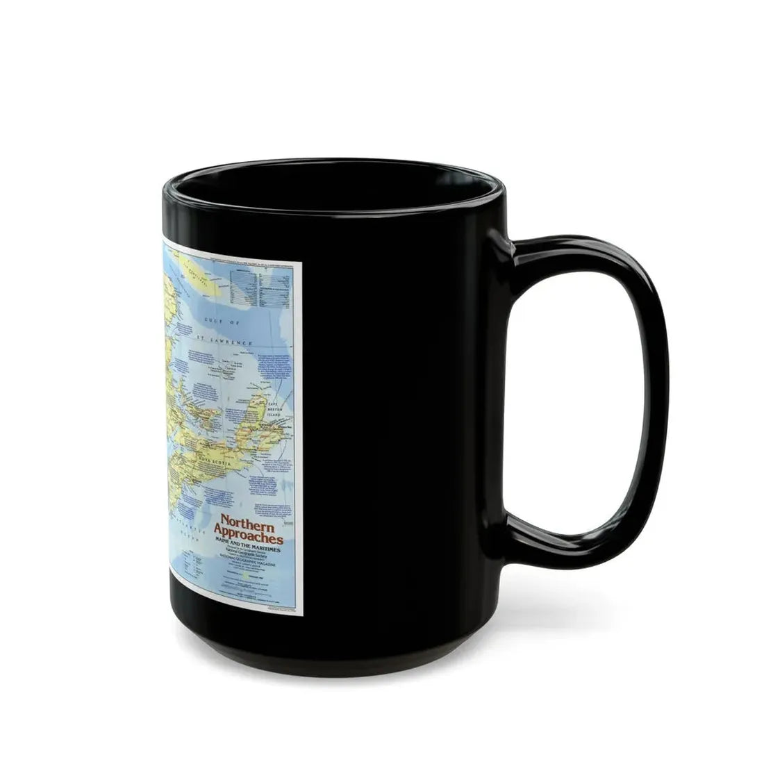 USA - Northern Approaches 1 (1985) (Map) Black Coffee Mug - Go Mug Yourself