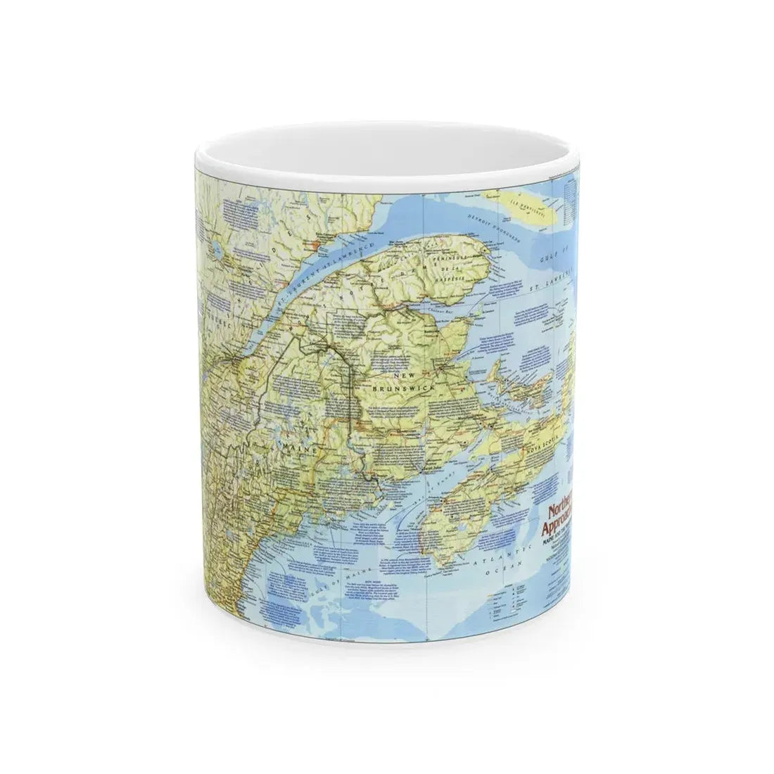 USA - Northern Approaches 1 (1985) (Map) White Coffee Mug 11oz - Go Mug Yourself