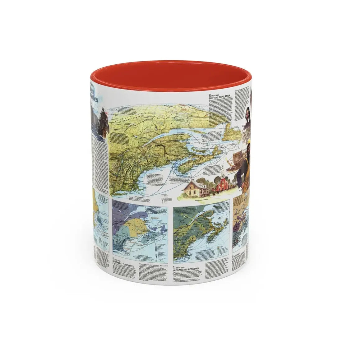 USA - Northern Approaches 2 (1985) (Map) Accent Coffee Mug 11oz Red - Go Mug Yourself