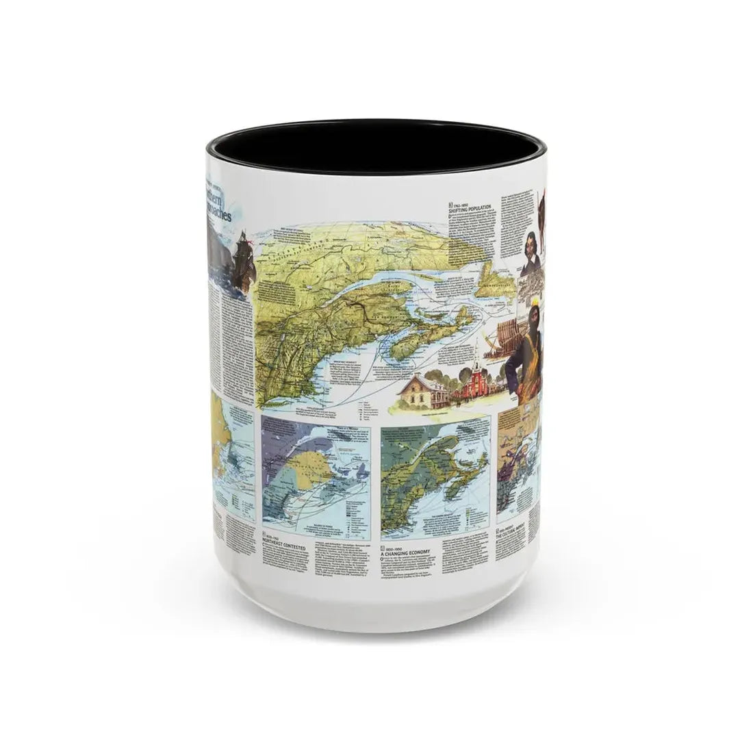 USA - Northern Approaches 2 (1985) (Map) Accent Coffee Mug 15oz Black - Go Mug Yourself