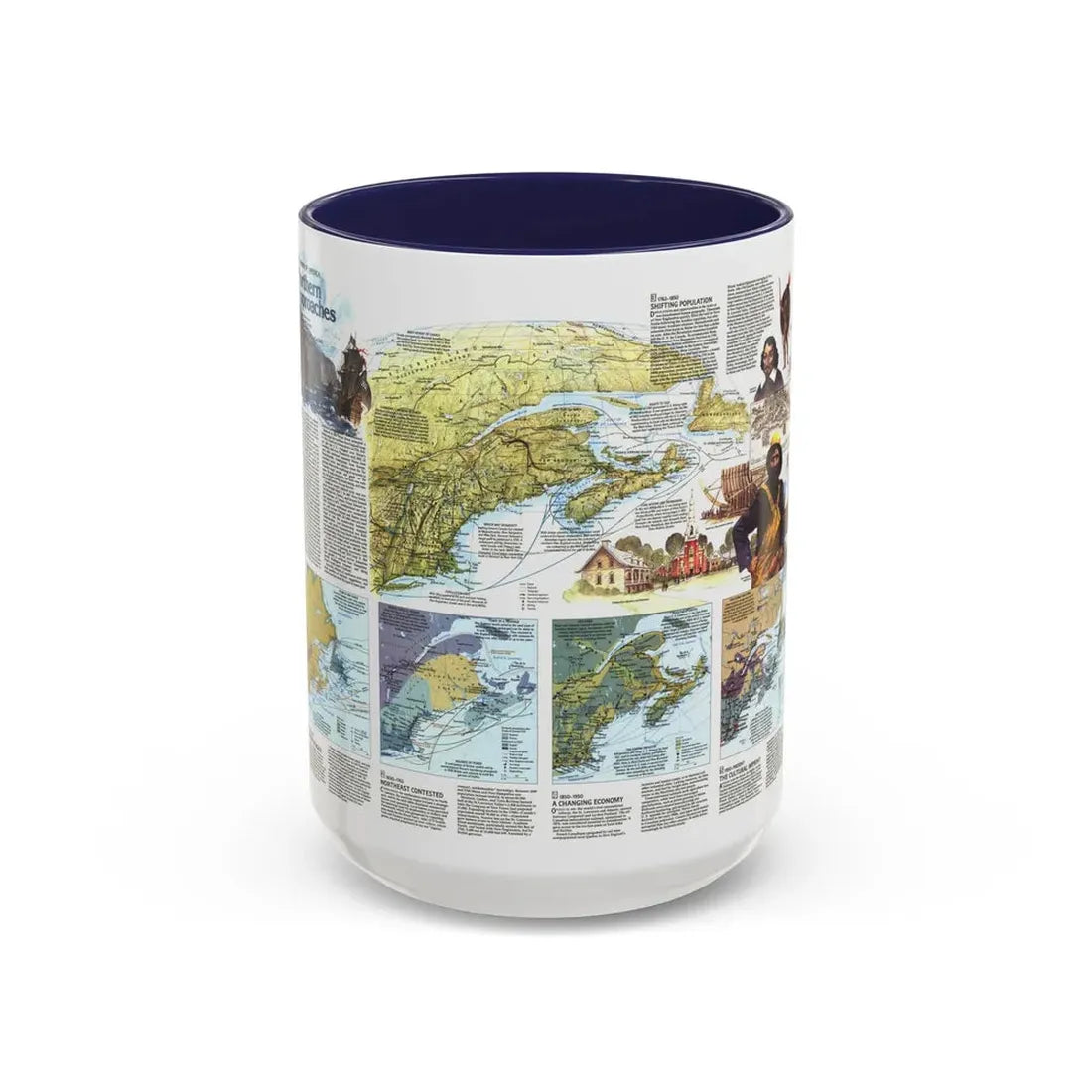 USA - Northern Approaches 2 (1985) (Map) Accent Coffee Mug 15oz Navy - Go Mug Yourself