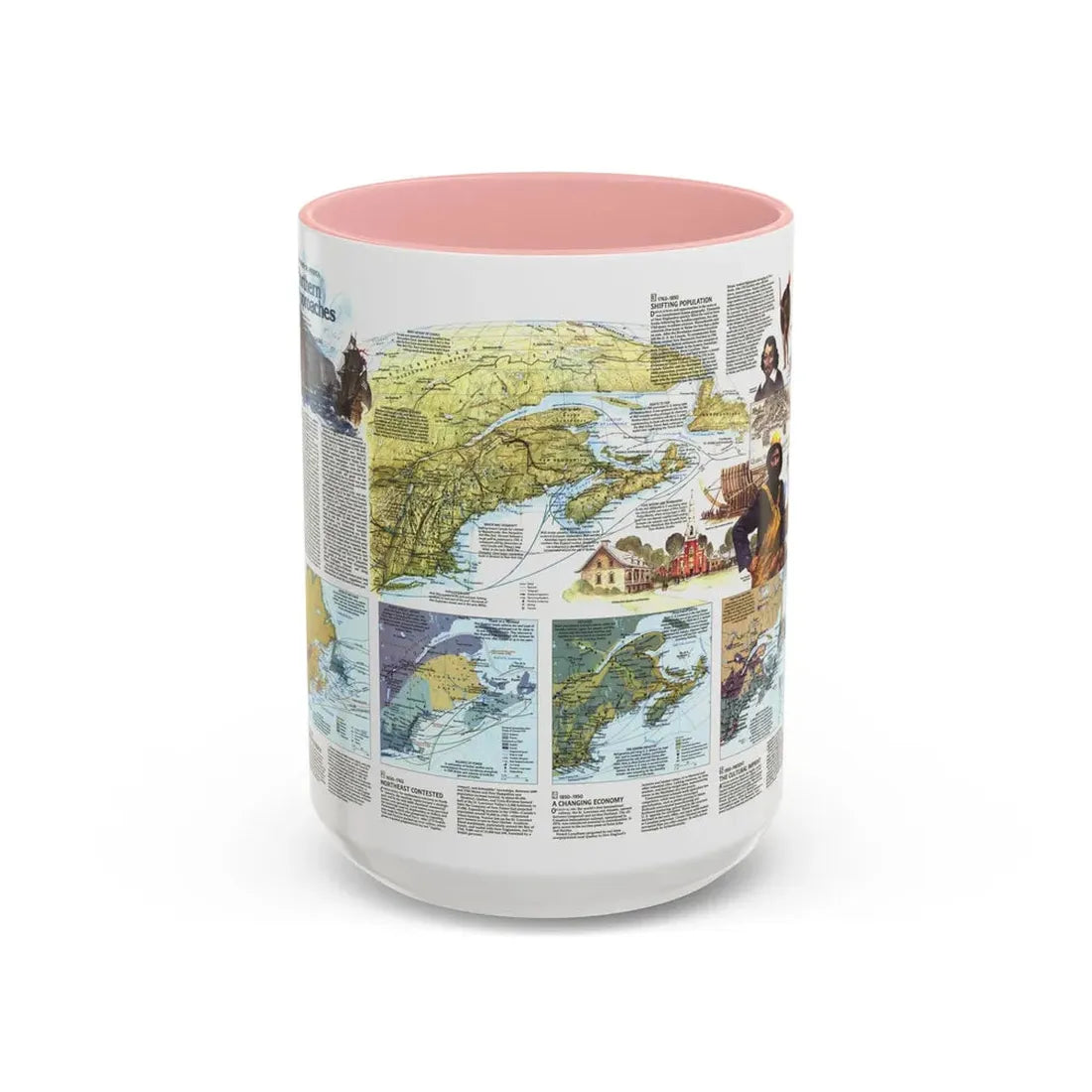 USA - Northern Approaches 2 (1985) (Map) Accent Coffee Mug 15oz Pink - Go Mug Yourself
