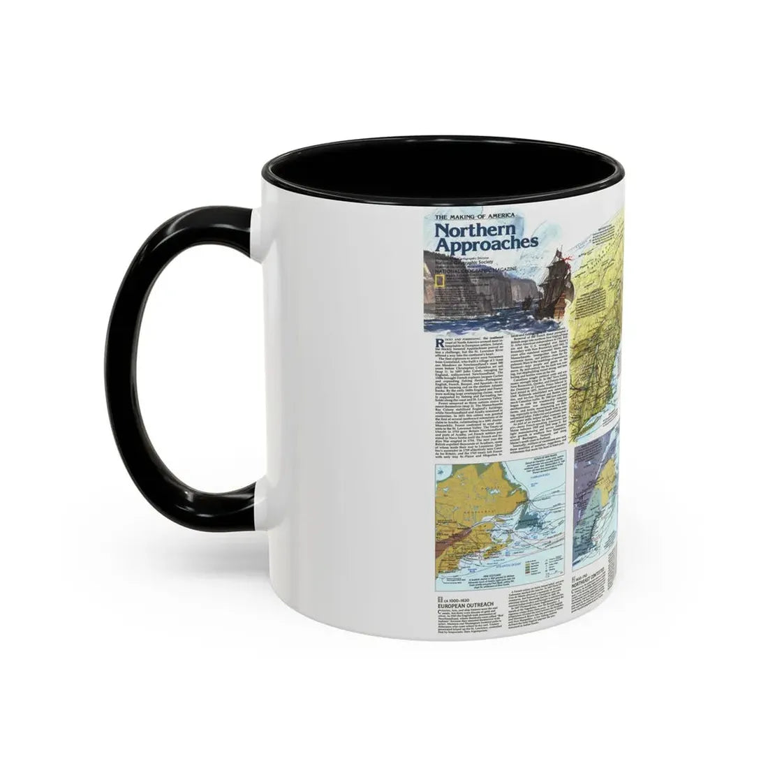 USA - Northern Approaches 2 (1985) (Map) Accent Coffee Mug - Go Mug Yourself