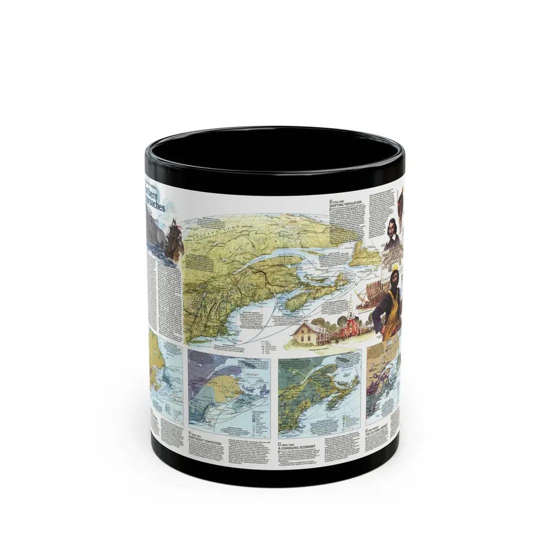USA - Northern Approaches 2 (1985) (Map) Black Coffee Mug 11oz - Go Mug Yourself