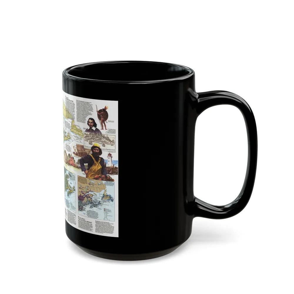 USA - Northern Approaches 2 (1985) (Map) Black Coffee Mug-Go Mug Yourself