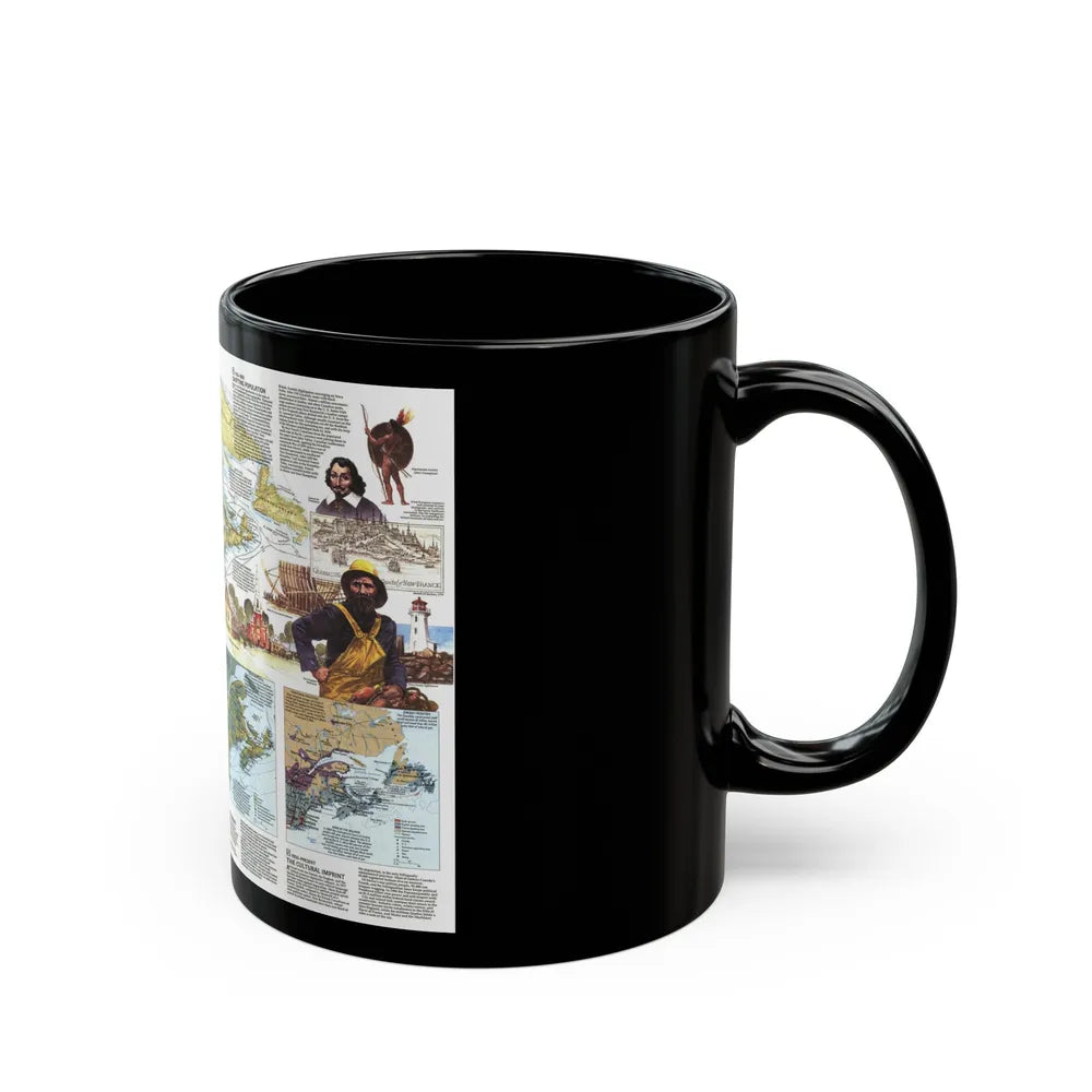 USA - Northern Approaches 2 (1985) (Map) Black Coffee Mug-Go Mug Yourself