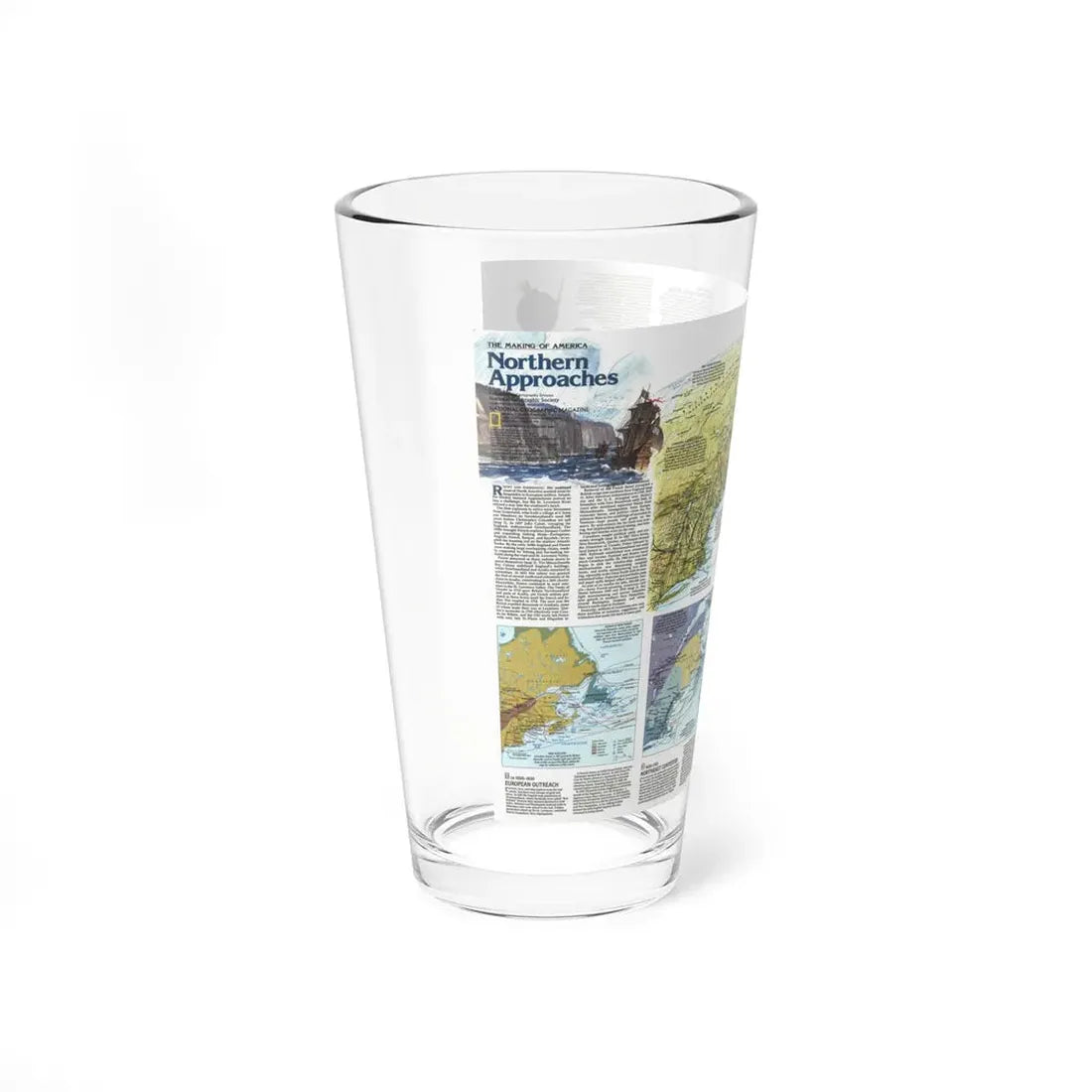 USA - Northern Approaches 2 (1985) (Map) Pint Glass 16oz - Go Mug Yourself