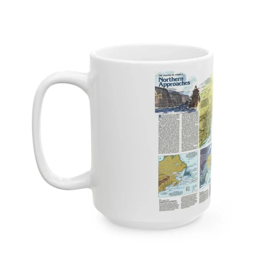USA - Northern Approaches 2 (1985) (Map) White Coffee Mug - Go Mug Yourself