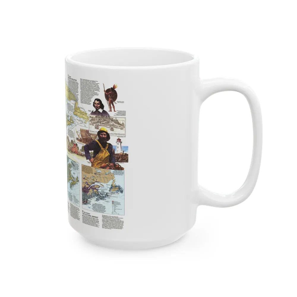 USA - Northern Approaches 2 (1985) (Map) White Coffee Mug-Go Mug Yourself