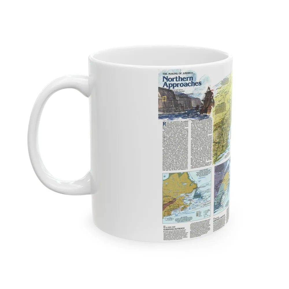 USA - Northern Approaches 2 (1985) (Map) White Coffee Mug-Go Mug Yourself