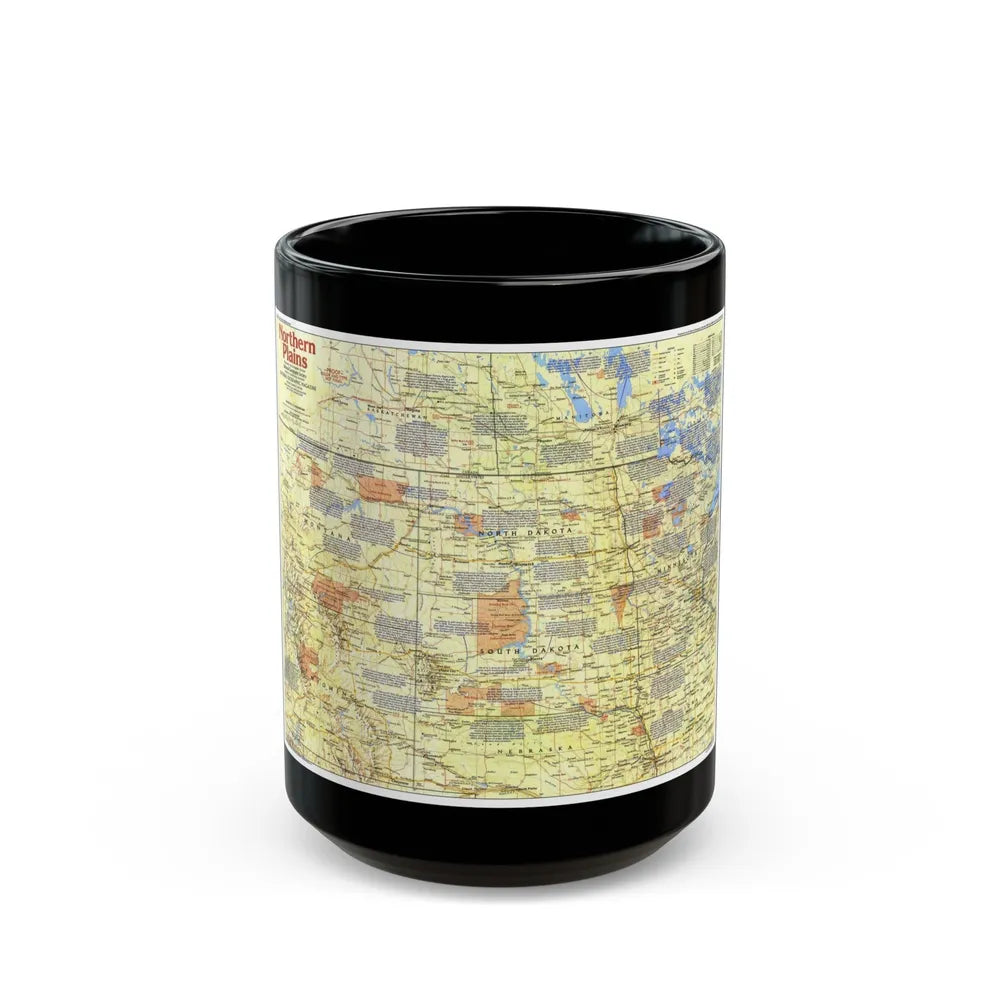 USA - Northern Plains 1 (1986) (Map) Black Coffee Mug-15oz-Go Mug Yourself