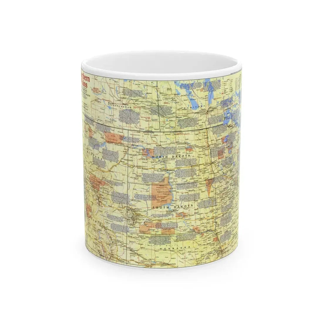 USA - Northern Plains 1 (1986) (Map) White Coffee Mug 11oz - Go Mug Yourself