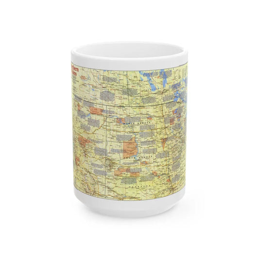 USA - Northern Plains 1 (1986) (Map) White Coffee Mug-15oz-Go Mug Yourself