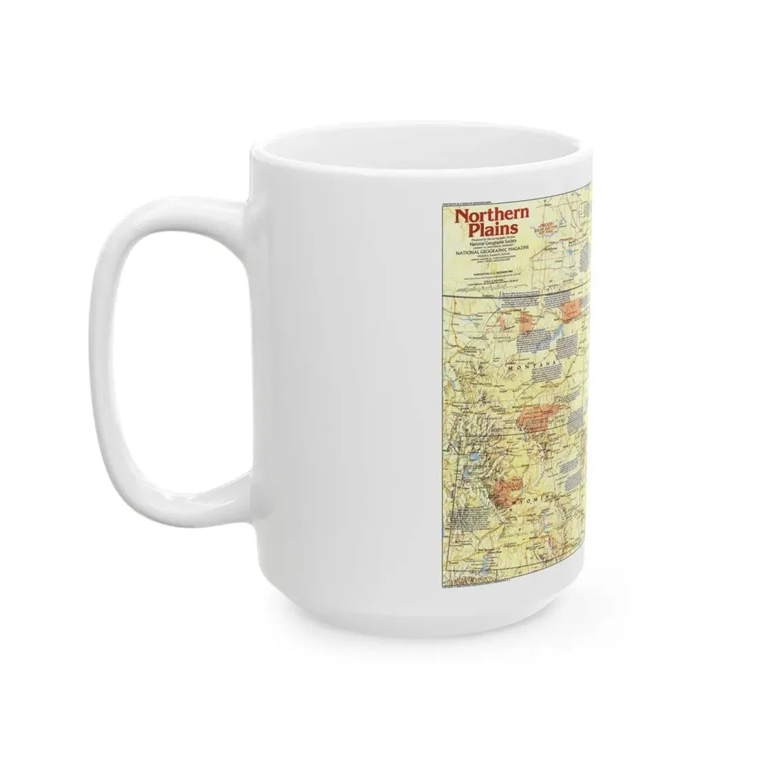 USA - Northern Plains 1 (1986) (Map) White Coffee Mug - Go Mug Yourself