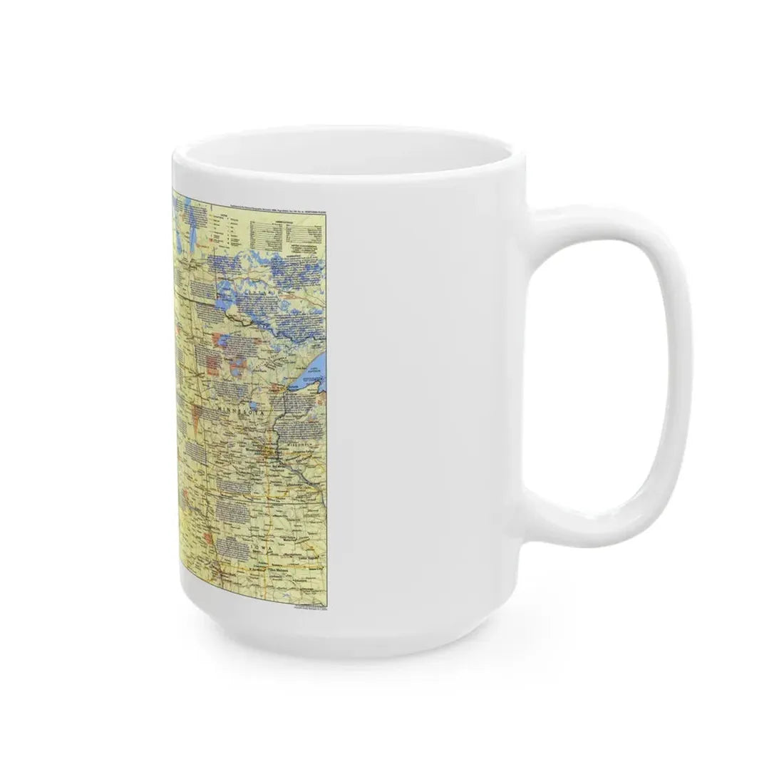 USA - Northern Plains 1 (1986) (Map) White Coffee Mug - Go Mug Yourself