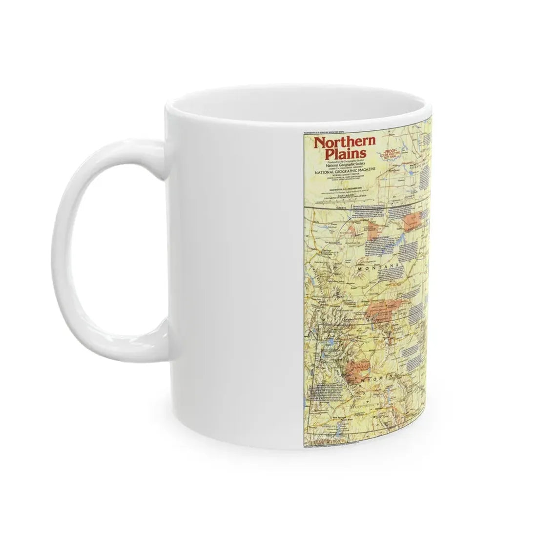 USA - Northern Plains 1 (1986) (Map) White Coffee Mug - Go Mug Yourself