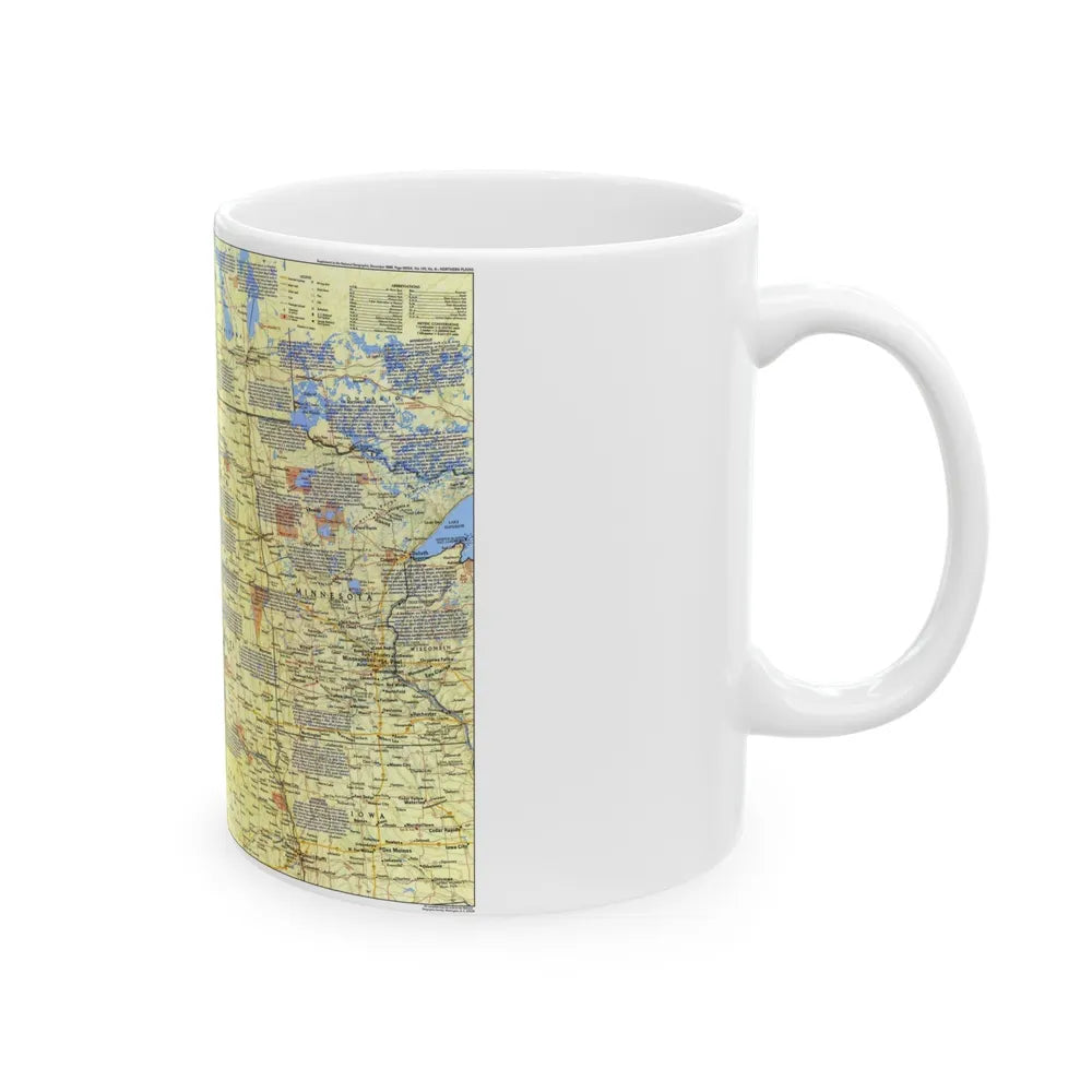 USA - Northern Plains 1 (1986) (Map) White Coffee Mug-Go Mug Yourself