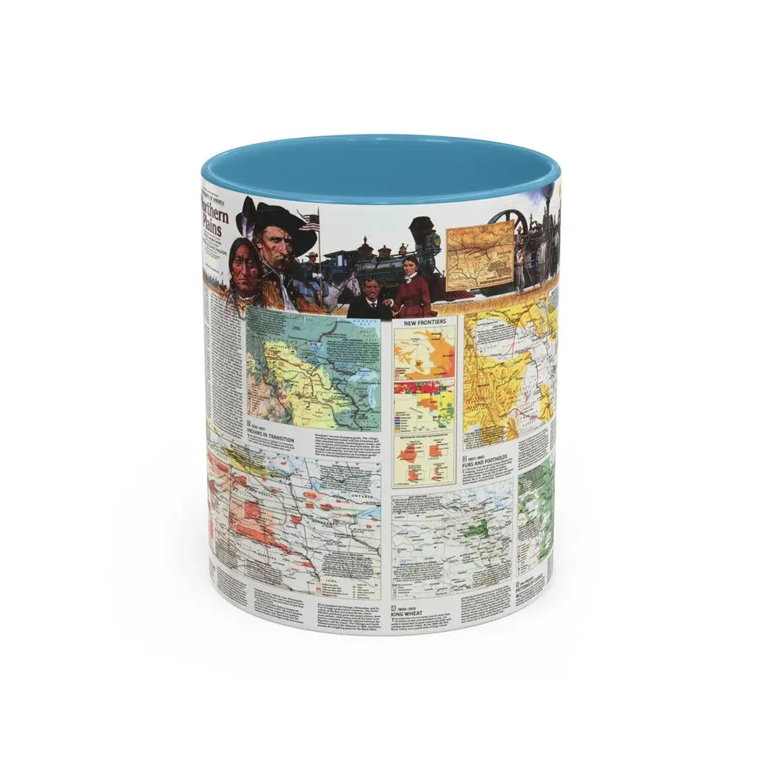 USA - Northern Plains 2 (1986) (Map) Accent Coffee Mug 11oz Light Blue - Go Mug Yourself