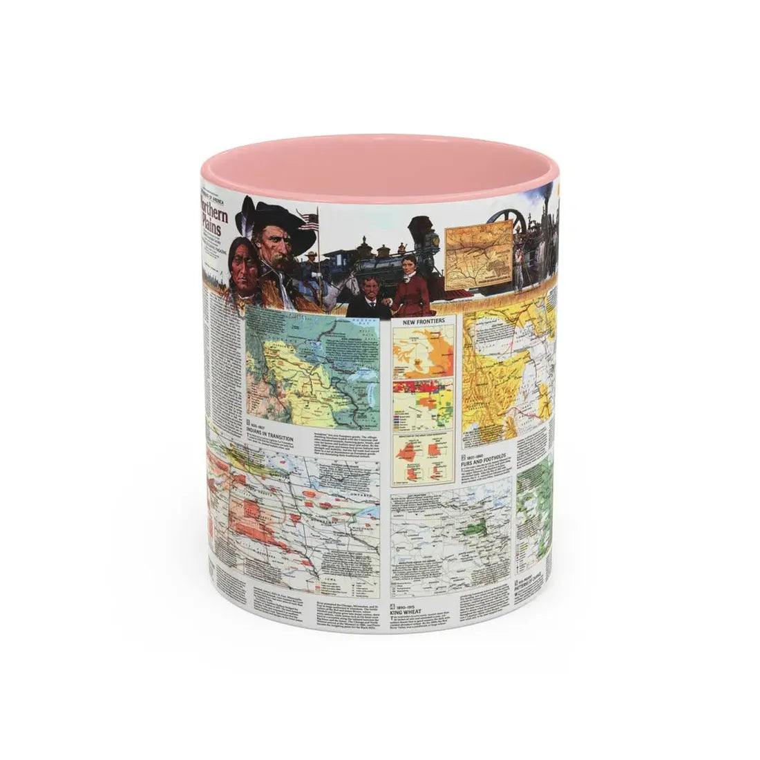USA - Northern Plains 2 (1986) (Map) Accent Coffee Mug 11oz Pink - Go Mug Yourself