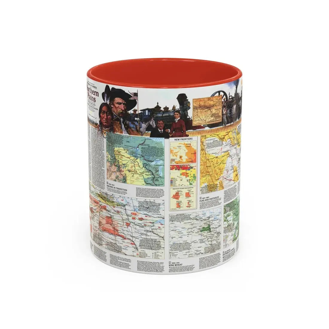 USA - Northern Plains 2 (1986) (Map) Accent Coffee Mug 11oz Red - Go Mug Yourself