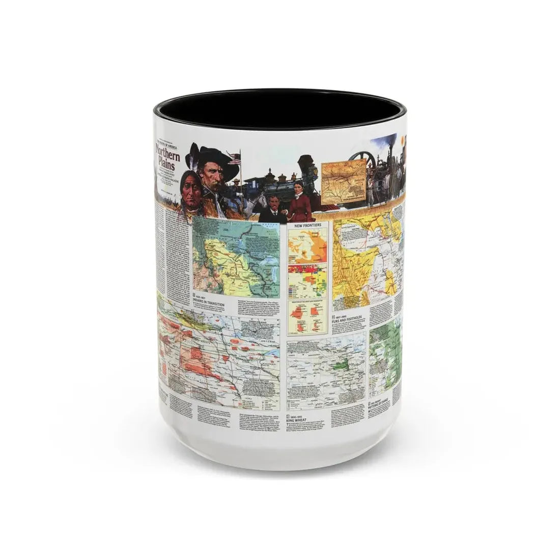 USA - Northern Plains 2 (1986) (Map) Accent Coffee Mug 15oz Black - Go Mug Yourself