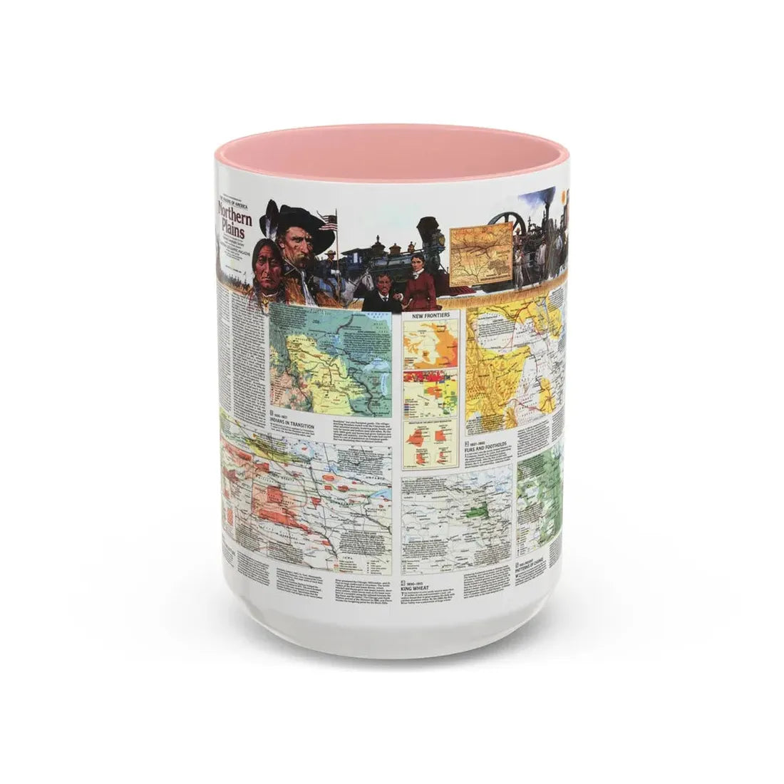 USA - Northern Plains 2 (1986) (Map) Accent Coffee Mug 15oz Pink - Go Mug Yourself