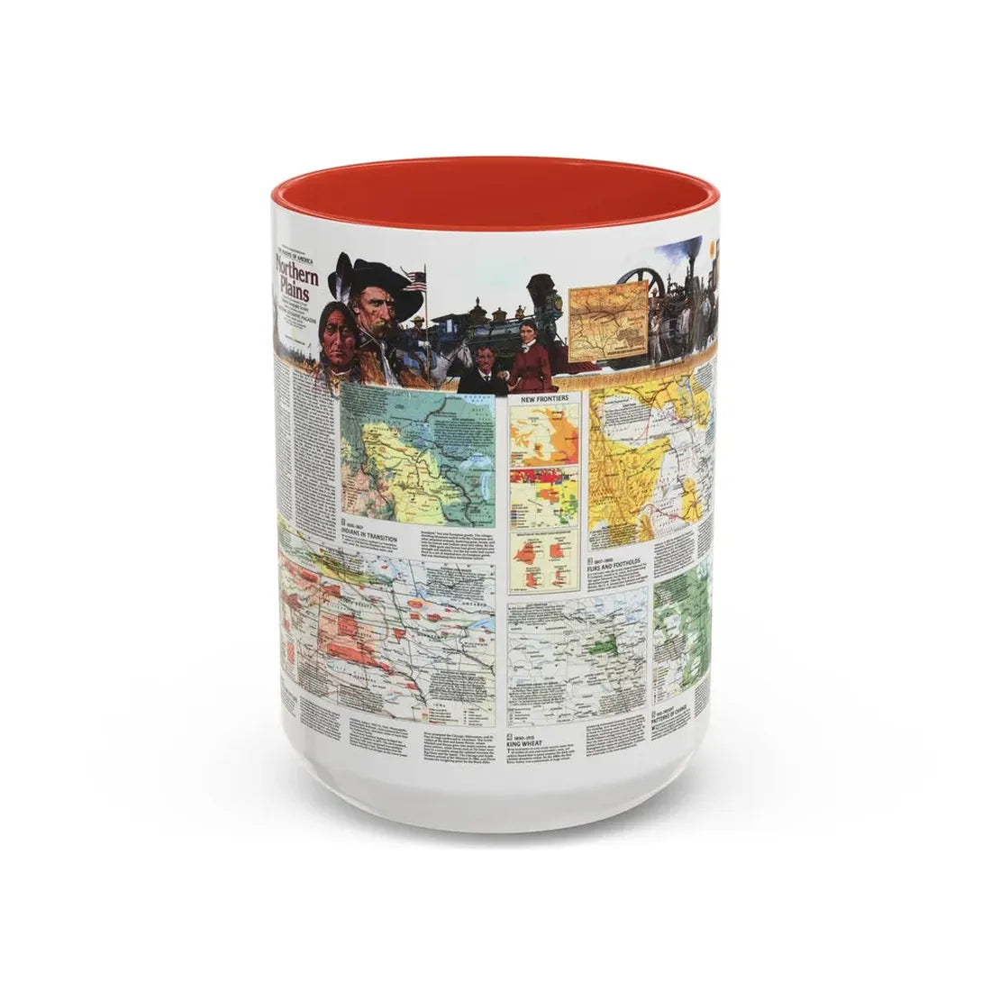 USA - Northern Plains 2 (1986) (Map) Accent Coffee Mug 15oz Red - Go Mug Yourself