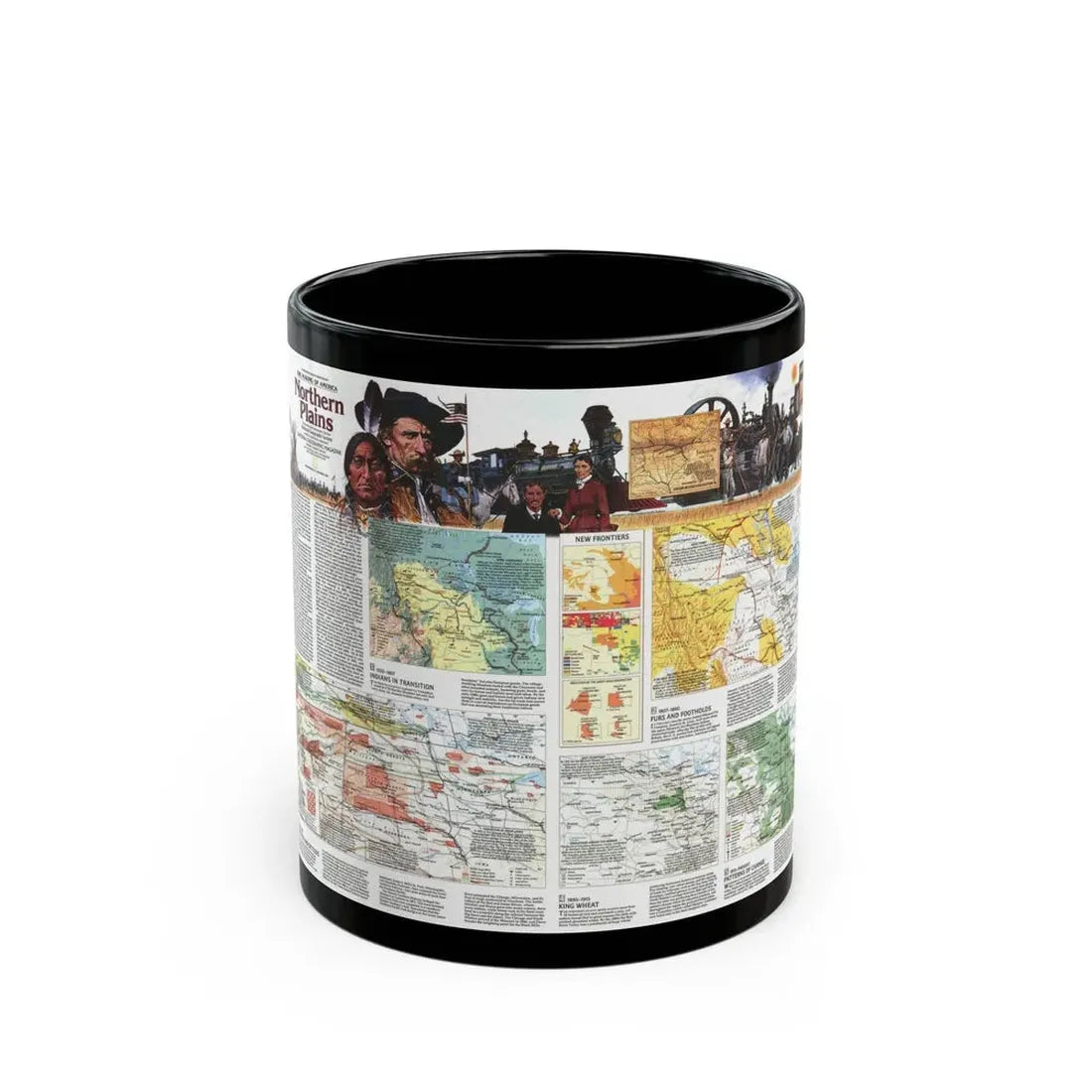 USA - Northern Plains 2 (1986) (Map) Black Coffee Mug 11oz - Go Mug Yourself