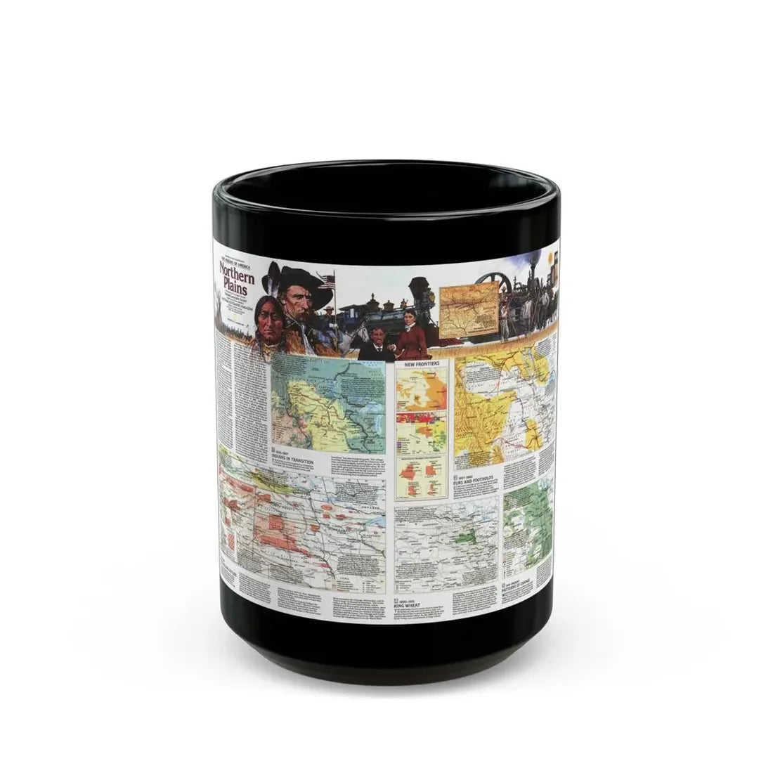 USA - Northern Plains 2 (1986) (Map) Black Coffee Mug 15oz - Go Mug Yourself