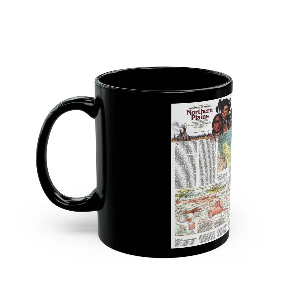 USA - Northern Plains 2 (1986) (Map) Black Coffee Mug-Go Mug Yourself