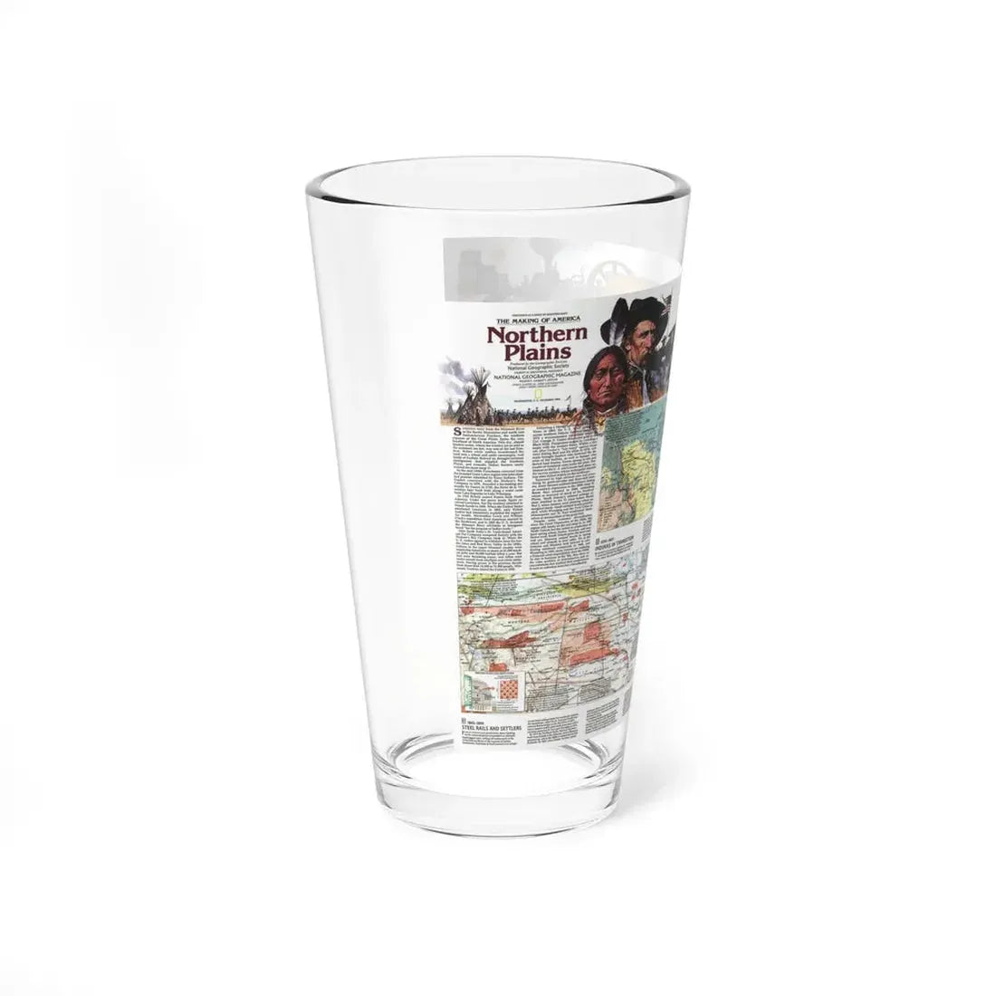 USA - Northern Plains 2 (1986) (Map) Pint Glass 16oz - Go Mug Yourself