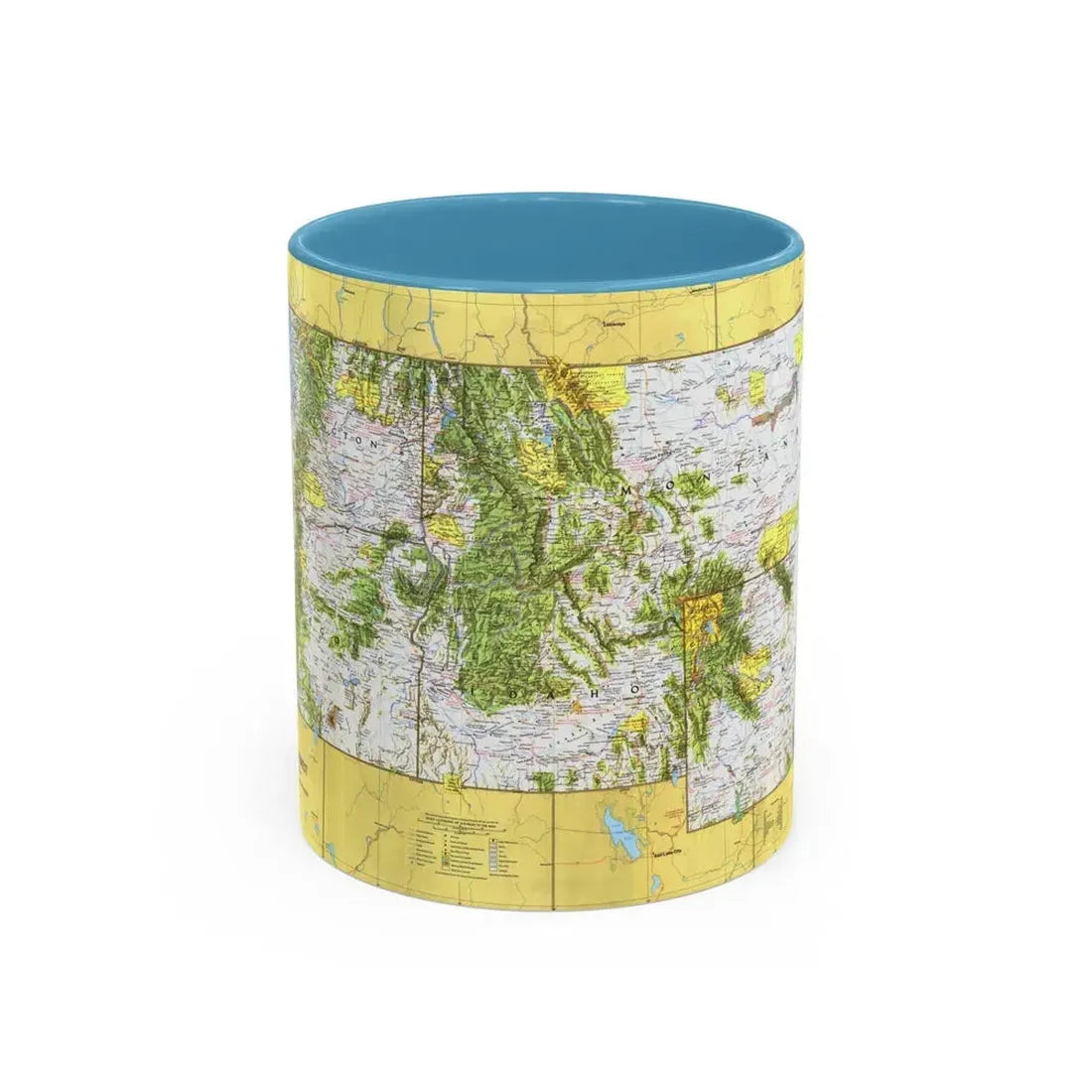 USA - Northwest 1 (1973) (Map) Accent Coffee Mug 11oz Light Blue - Go Mug Yourself