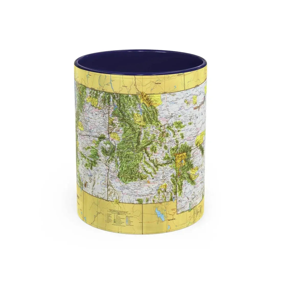 USA - Northwest 1 (1973) (Map) Accent Coffee Mug 11oz Navy - Go Mug Yourself