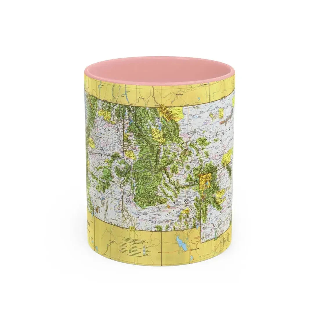USA - Northwest 1 (1973) (Map) Accent Coffee Mug 11oz Pink - Go Mug Yourself