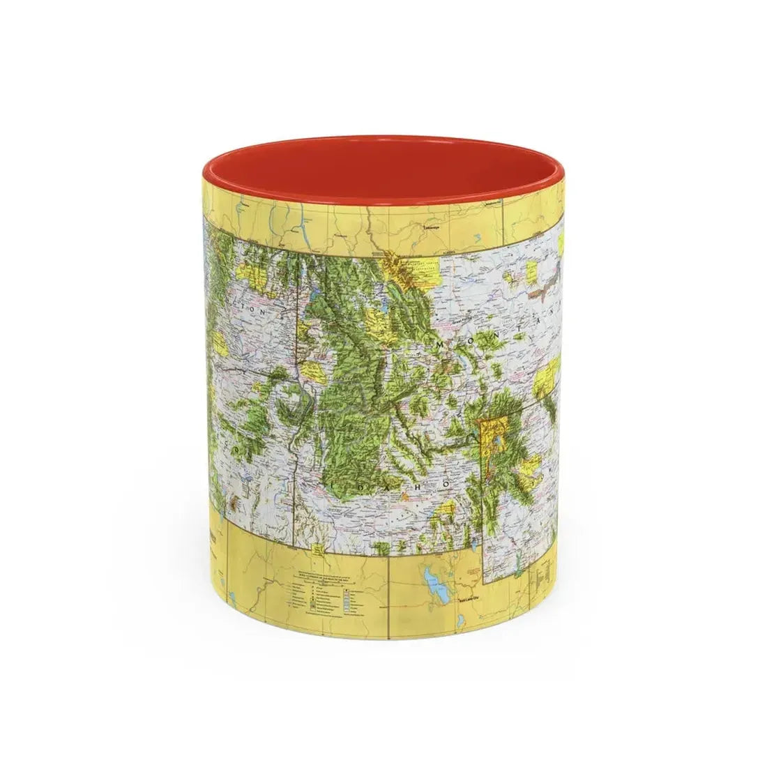 USA - Northwest 1 (1973) (Map) Accent Coffee Mug 11oz Red - Go Mug Yourself