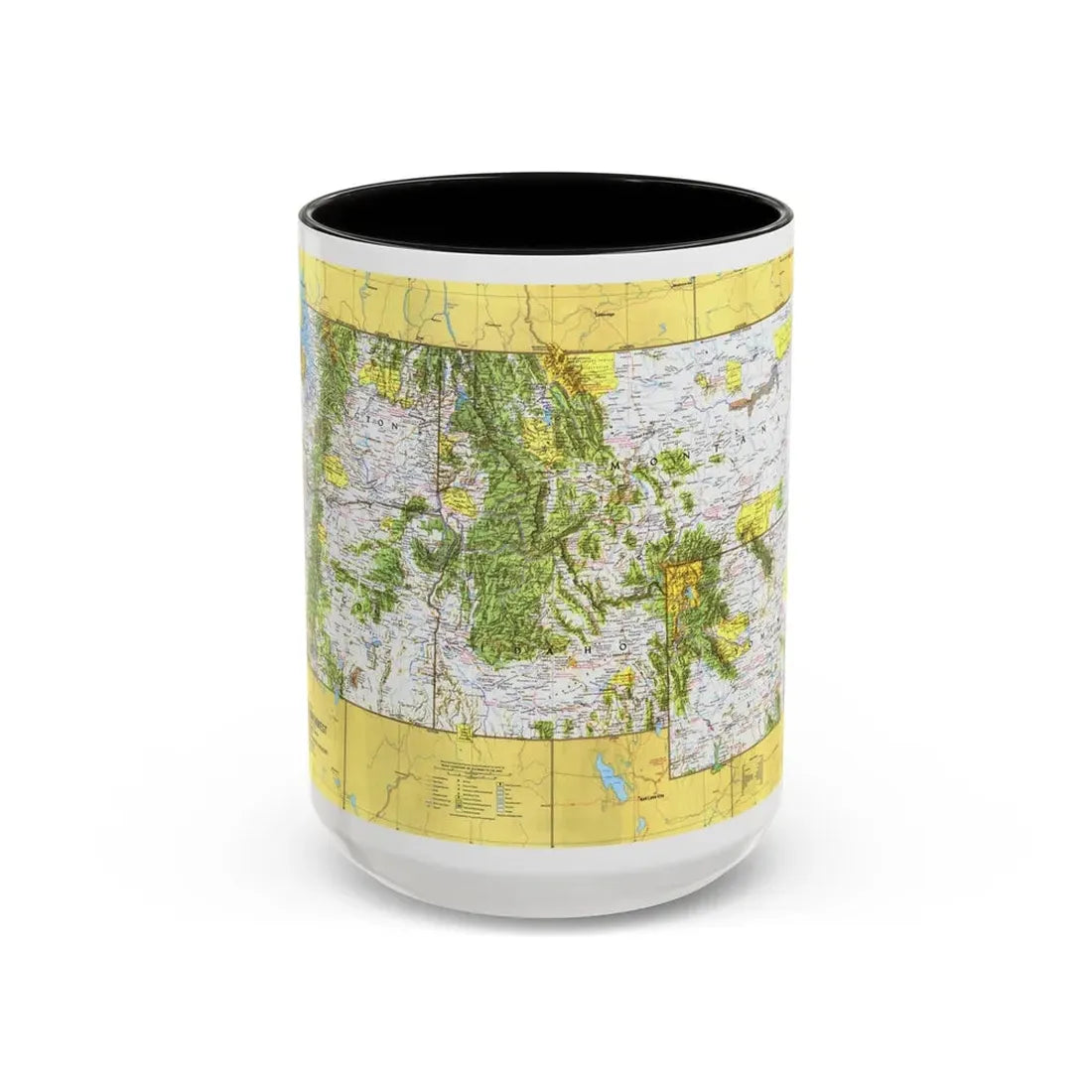 USA - Northwest 1 (1973) (Map) Accent Coffee Mug 15oz Black - Go Mug Yourself