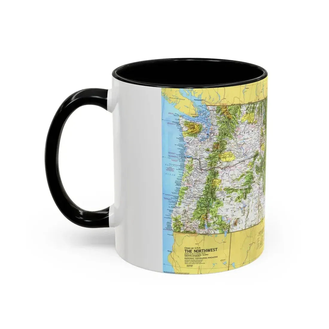 USA - Northwest 1 (1973) (Map) Accent Coffee Mug - Go Mug Yourself