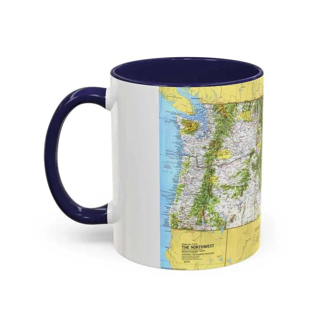 USA - Northwest 1 (1973) (Map) Accent Coffee Mug - Go Mug Yourself
