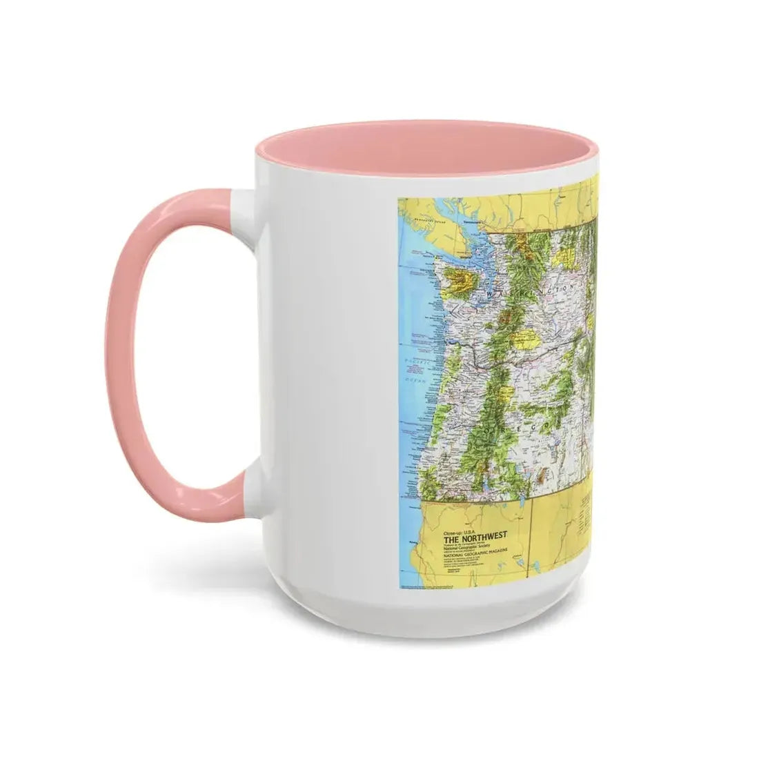 USA - Northwest 1 (1973) (Map) Accent Coffee Mug - Go Mug Yourself