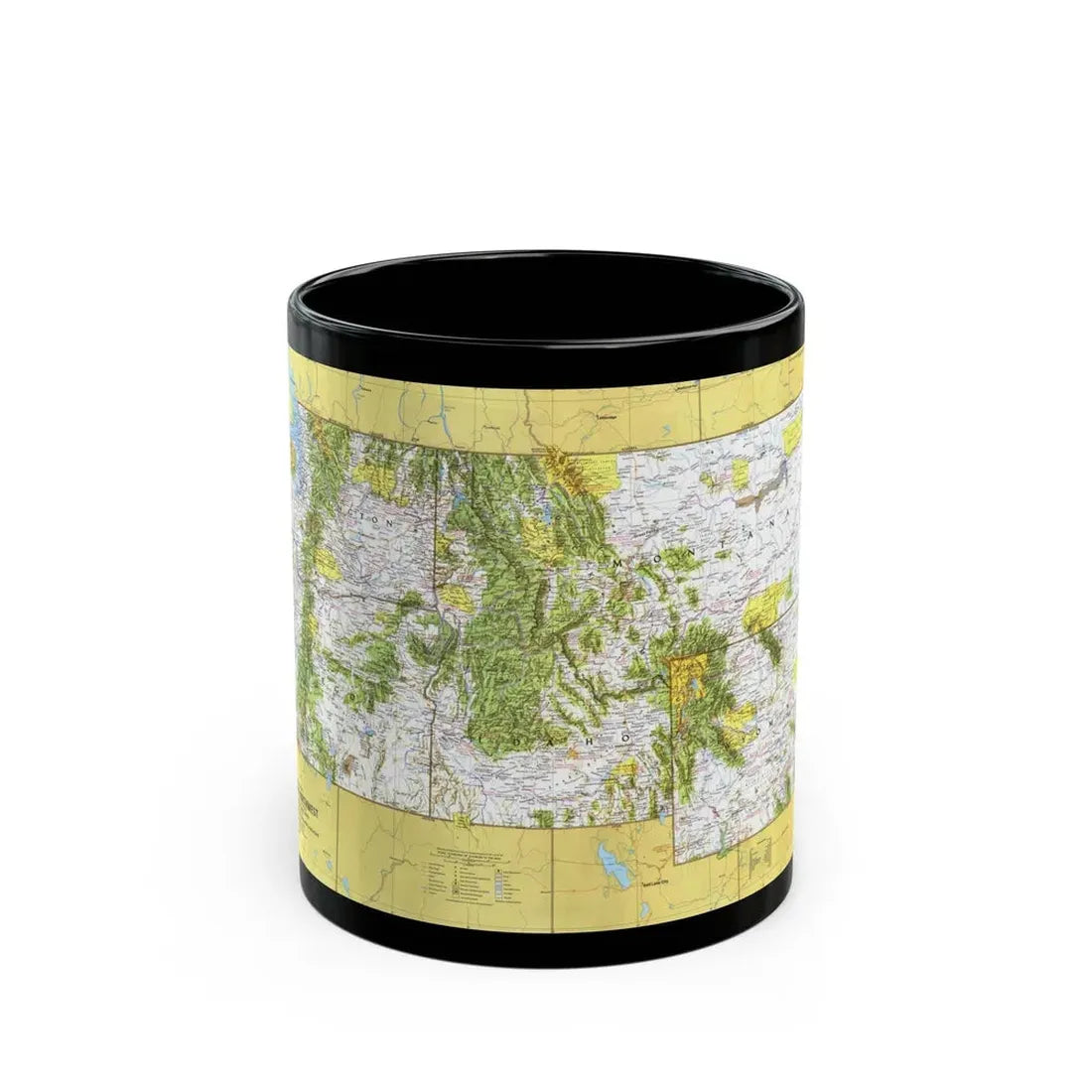 USA - Northwest 1 (1973) (Map) Black Coffee Mug 11oz - Go Mug Yourself