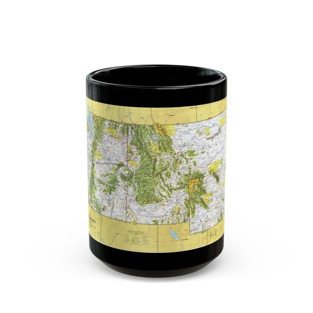 USA - Northwest 1 (1973) (Map) Black Coffee Mug-15oz-Go Mug Yourself