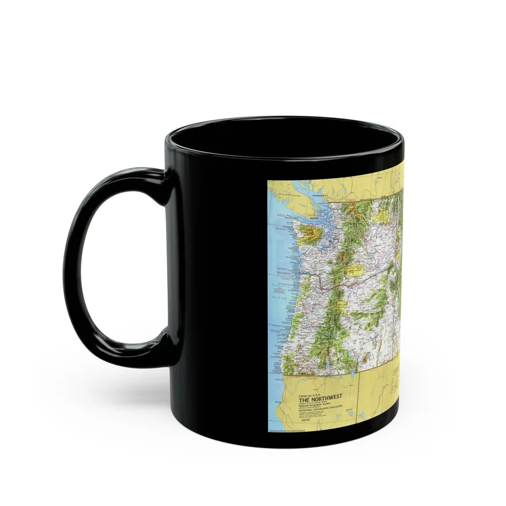 USA - Northwest 1 (1973) (Map) Black Coffee Mug-Go Mug Yourself