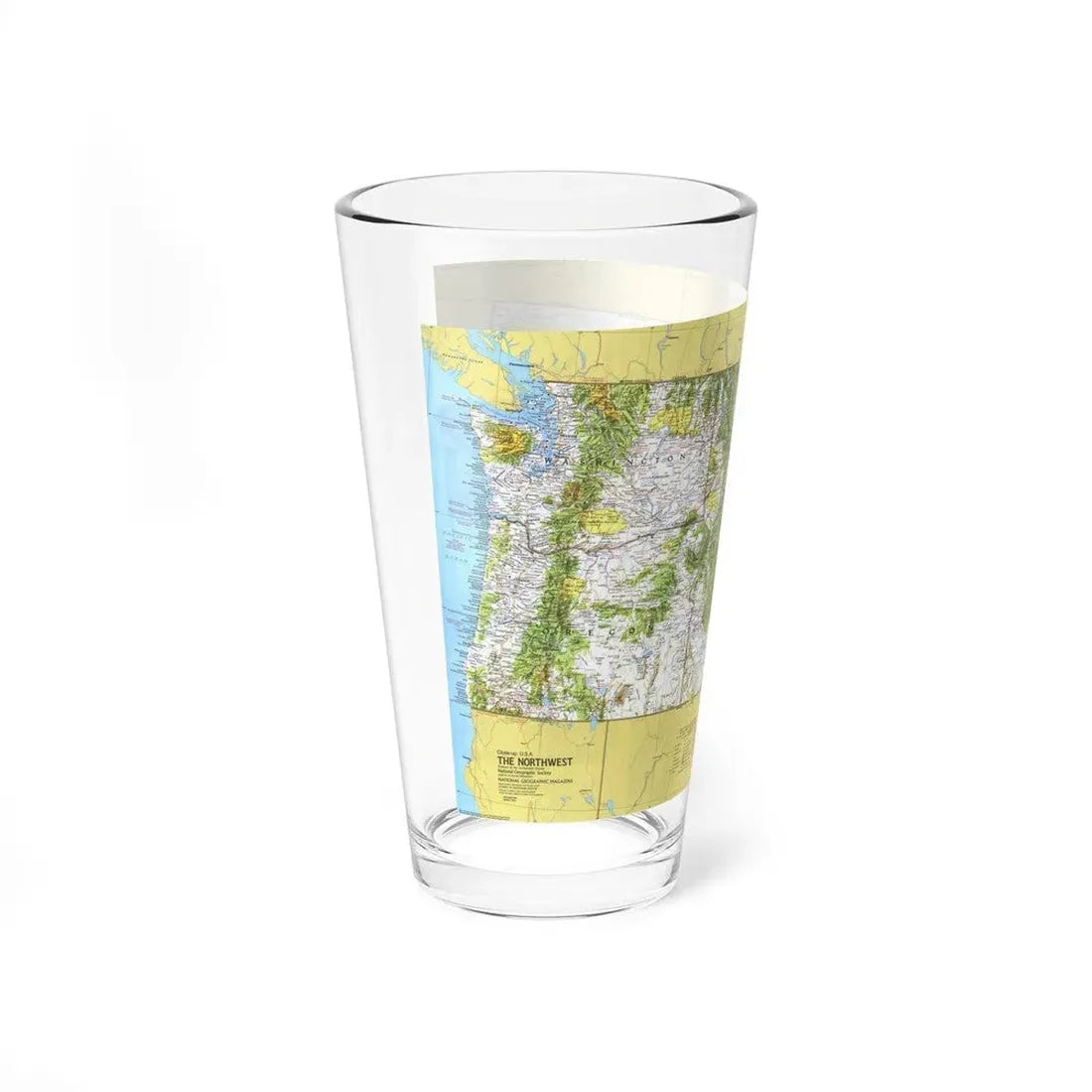 USA - Northwest 1 (1973) (Map) Pint Glass 16oz - Go Mug Yourself