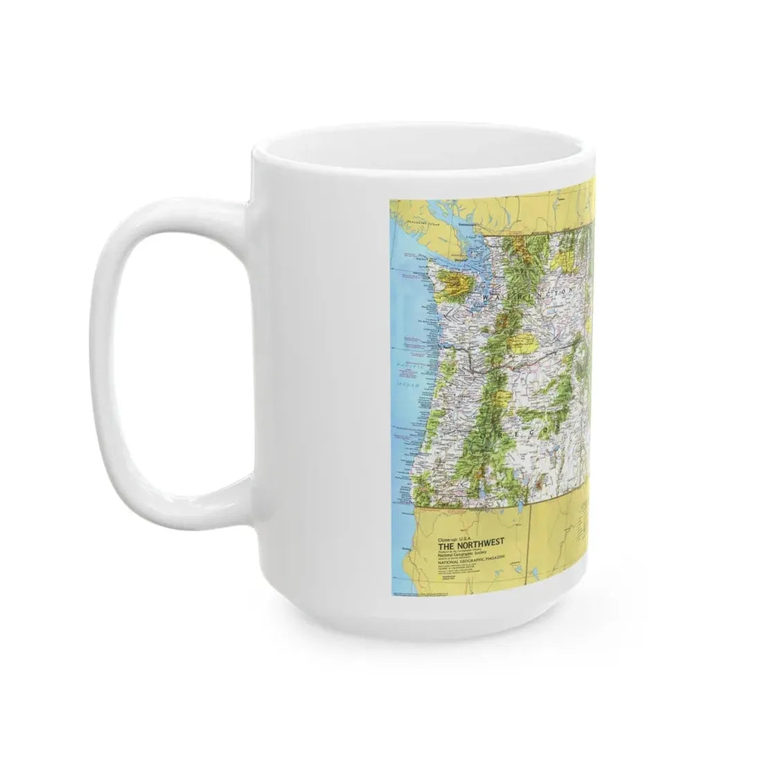 USA - Northwest 1 (1973) (Map) White Coffee Mug - Go Mug Yourself